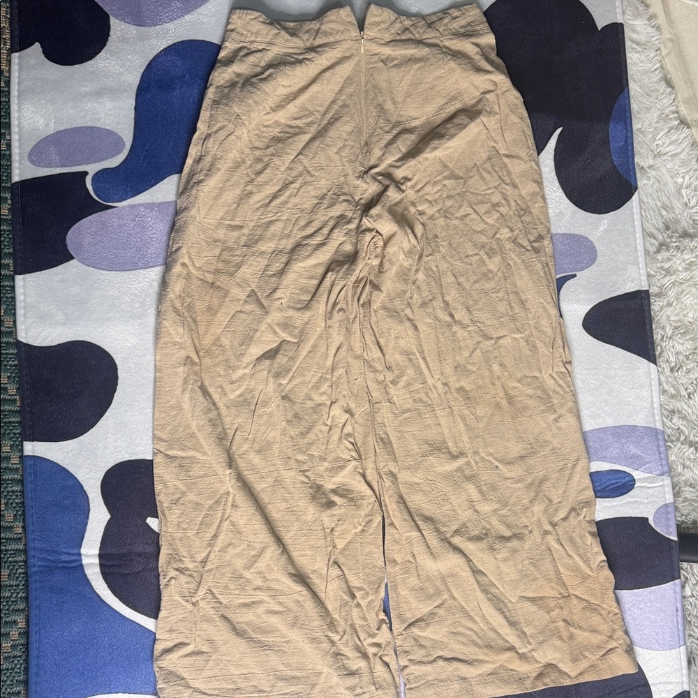 SHEIN Stone Beige High-Waist Wide Leg Pants